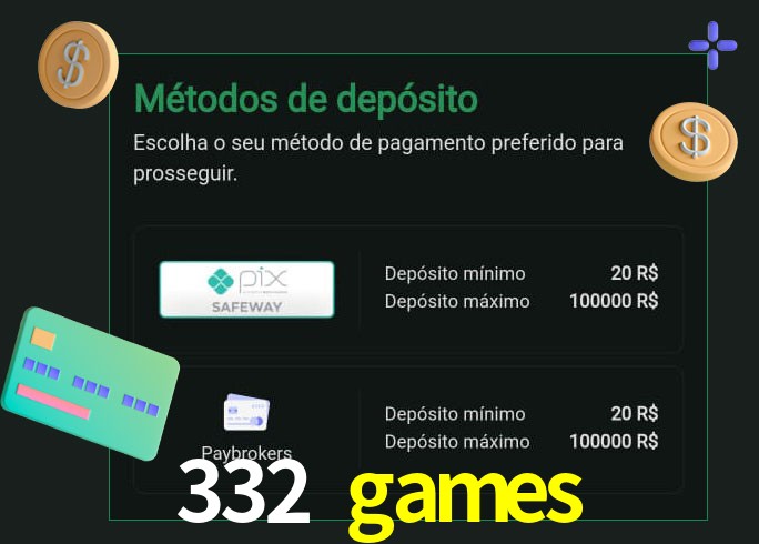 O cassino 332 games oferece uma grande variedade de métodos de pagamento